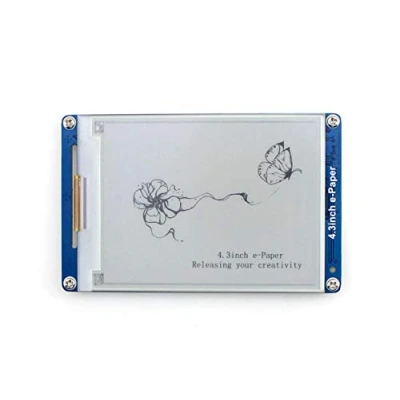 Image of Waveshare 4.3inch e Paper 800x600 Resolution Serial Interface Electronic Display Panel Module Kit with Embedded Font Libraries Geometric Graphics/Texts/Images