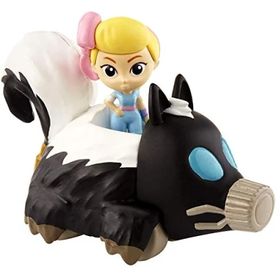 Image of Disney Pixar Toy Story 4 Bo Peep Mini Figure and Skunkmobile Vehicle, Compact for Home On the Go Play