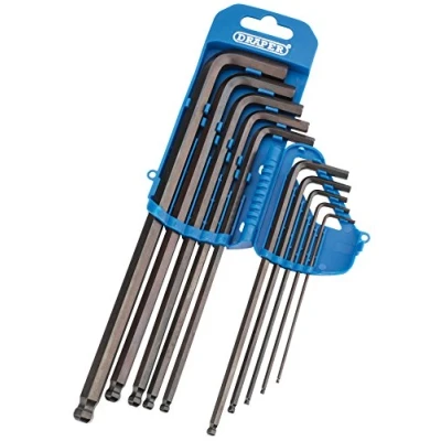 Image of Draper 10 PCE Extra Long Metric Ball End Hex/Allen Key Set 2Mm 10Mm + Rack 33719