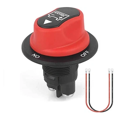 Image of Jtron Battery Switch Isolator Motorcycle 50A On/Off 12V 50V Mini with 10AWG Cable 50cm for Marine Boat Caravan Car Vehicles Yacht Bus (50A)