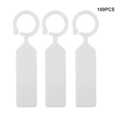 Image of 100Pcs Waterproof Plant Tree Tags Thick Plastic Garden Hanging Labels Nursery Seedling Marker(White)