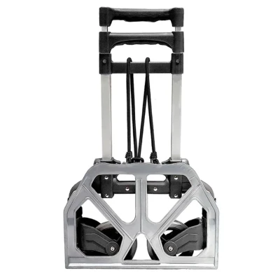 Image of Amtech S5642 75kg Folding Sack Truck, 64cm 100cm Adjustable Telescopic Handle Lifting Trolley with Aluminium Foot Plate