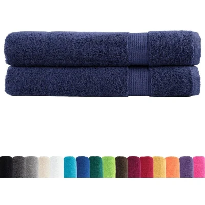 Image of vidaXL Premium Towels SOLUND 2pcs Navy Blue 100x200cm 600gsm