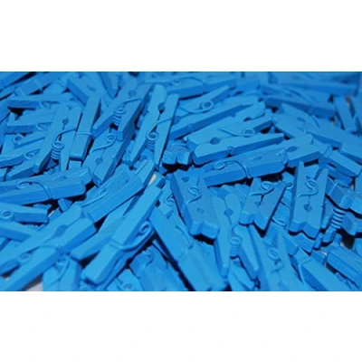 Image of celloexpress Pack of 25 25mm Mini Wooden Craft Pegs Blue