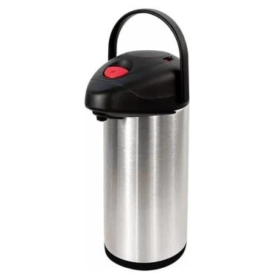 Image of Air Pot Tea Coffee Hot Cold Stainless Flask Pump Action Double Wall Insulated Drinks Vacuum with Carry Handle (3L)