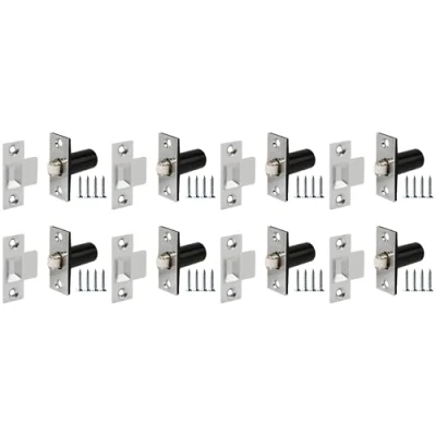 Image of HANDLEZONE® 8 Pack Adjustable Roller Catch, Spring Loaded Ball Latch, for Internal Doors Nickel Plated