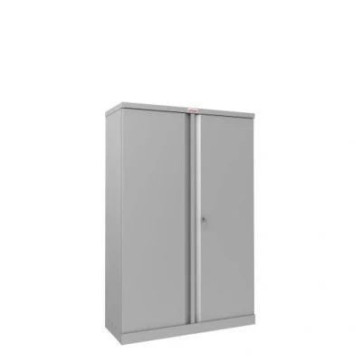 Image of Phoenix Safe Company SCL1491GGK 2 Door 3 Shelf Steel Storage Cupboard SCL Series Key Lock Grey Powder Coated Finish 325 Litres 35kg