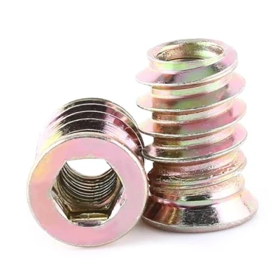 Image of FTVOGUE 20pcs Inside Hex Socket Drive Head Screw Carbon Steel Insert Nuts Threaded for Wood Furniture (M6*17mm)