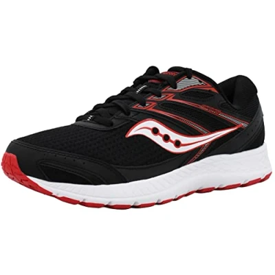 Image of Saucony Men&#039;s Cohesion 13 Black/Red Walking Shoe 10 M US