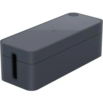 Image of Durable CAVOLINE Cable Management Box L Safely Store Power Blocks and Cables Premium Flame Retardant Plastic Large in Graphite