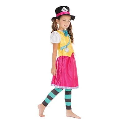 Image of Bristol Novelty CF177X Mad Hatter Girl (XL), Multi Colour, Age 10 12 Years Old