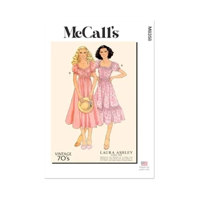Image of MCCALLS M8358F5 Misses&#039; Vintage Wrap Dress by Laura Ashley F5(16 18 20 22 24)