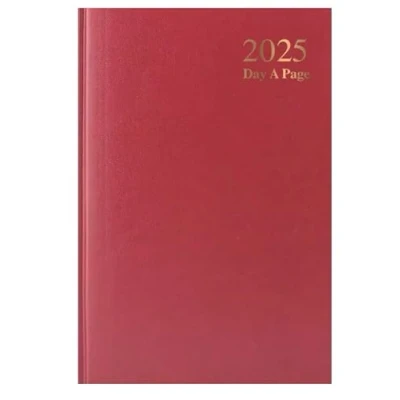 Image of 2025 A5 Diary Page per Day Burgundy/Red