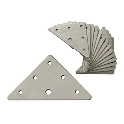 Image of OMIDEAS 15 x Corner Bracket (70 70 1.5) Flat Triangular Wood Metal Galvanised Fixing Plate Brace Connector