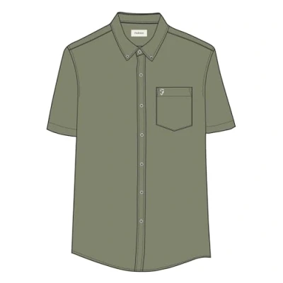 Image of Farah Mens Drayton Short Sleeve Shirt in olive Size 2XL