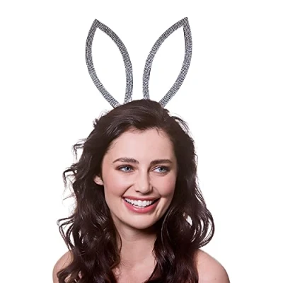 Image of Wicked Costumes Diamante Bunny Rabbit Ears Adult Fancy Dress Accessory