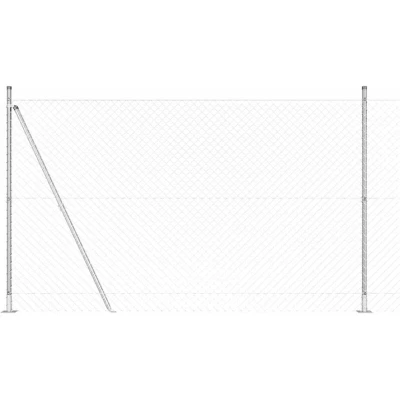 Image of vidaXL Chain Link Fence with 7 Flanged Posts 1.4x10 m Galvanised Steel