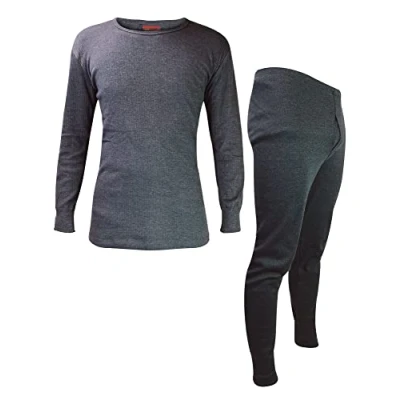 Image of HEAT HOLDERS Mens Thermal Underwear Set Winter Long Sleeve Top &amp; Johns (M, Charcoal)