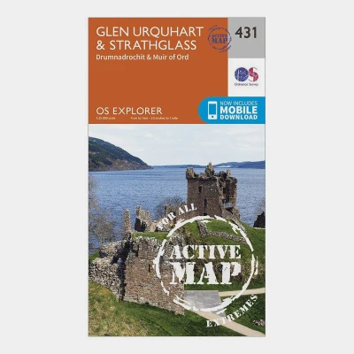 Image of Explorer Active 431 Glen Urquhart &amp; Strathglass Map With Digital Version