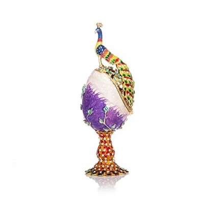 Image of QIFU Hand Painted Easter Egg Decorative Enamel Trinket Box(QF1486)