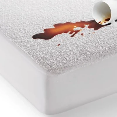 Image of Bed&#039;Ore 100% Waterproof Single Mattress Protector Cotton Terry Top Extra Deep 30cm Fitted Skirt Bed Super Absorbent Machine Washable (90x190) cm