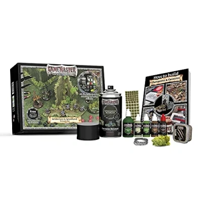 Image of The Army Painter GameMaster Terrain Kit Wilderness &amp; Woodland, 5 Paints, 1 Spray Primer, 4 Basing Materials, Compatible with XPS Foam, Warhammer 40K Terrain, DnD Campaign Diorama Materials