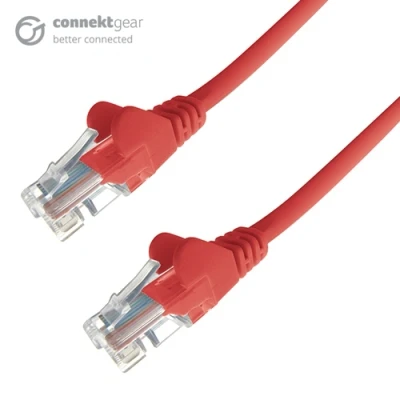 Image of Connekt Gear 15m RJ45 CAT6 UTP Stranded Flush Moulded LS0H Network Cable 24AWG Red