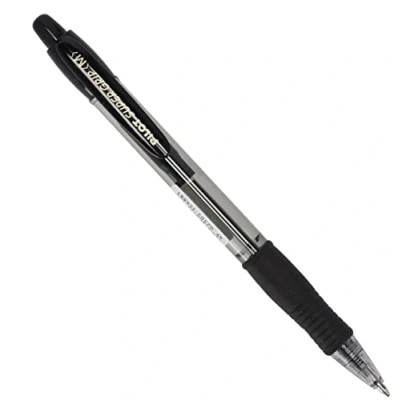 Image of Pilot Super Grip retractable ballpoint pen with 0.7mm tip, 0.3mm line width and black ink
