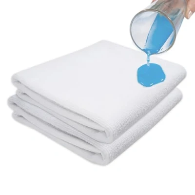 Image of Baby Comfort Set of 2 Waterproof Mattress Protector Sheets/Covers Fits 160x80 cm Extendable Junior Bed