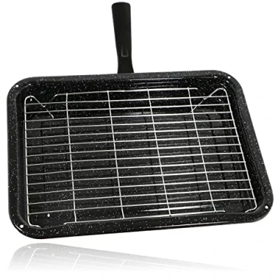 Image of Spares2go Small Grill Pan, Rack &amp; Detachable Handle for Indesit Oven Cookers