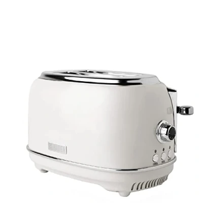 Image of Haden Heritage White Toaster 2 Slice Variable Browning Control Electric Stainless Steel Economy Mode Reheat, Cancel and Defrost Functions 1370 1630W