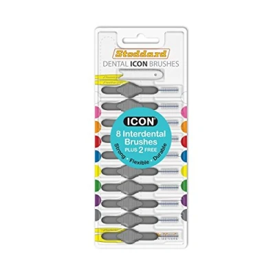 Image of Stoddard Icon Grey Standard Interdental Brush 8 Bush Plus 2 Free in 1 Pack