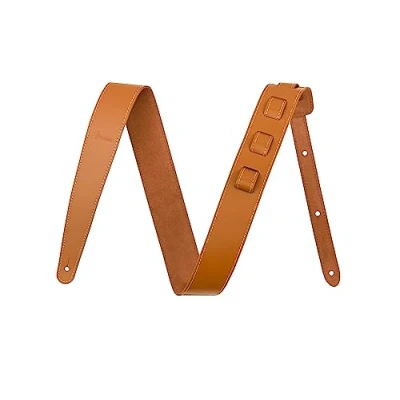 Image of Fender 2 inch Essentials Leather Strap Tan Guitar Strap,Brown