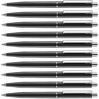 Image of allpremio 50 black ballpoint pens, ink, line thickness: M, indelible ink according to ISO 12757 2, with metal clip, refillable