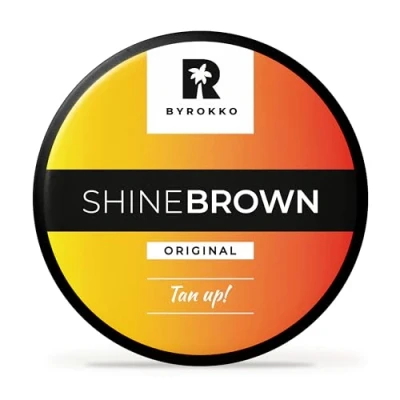 Image of BYROKKO Shine Brown Sunbed Tanning Accelerator 210 ml, Fast Bronzing Cream Effective in Sunbeds &amp; Outdoor Sun for Deep Natural Tan, Long Lasting Hydrating Formula with Oils