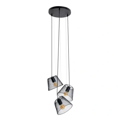 Image of Korie Cluster Pendant Ceiling Light Black 1xE27