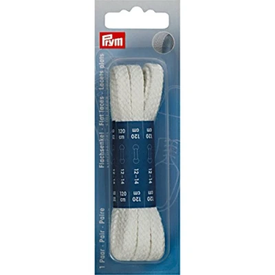 Image of Prym Flat Laces, White, 120 cm x 8 mm, weiß, 2 Stück