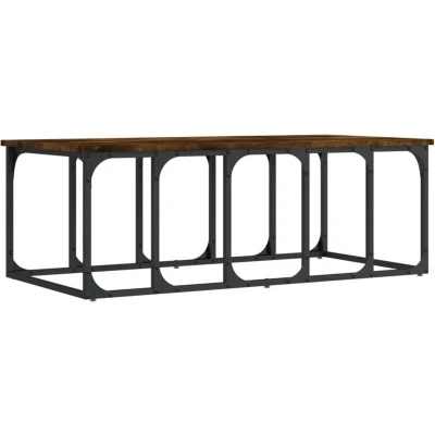 Image of vidaXL Coffee Table Smoked Oak 100x50x35.5 cm Engineered Wood
