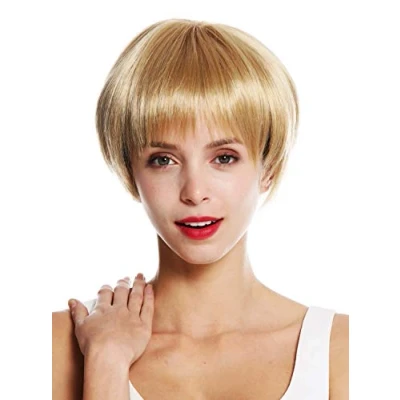 Image of wig ME UP VK 53 24B quality women&#039;s short sleek pageboy cut blonde golden