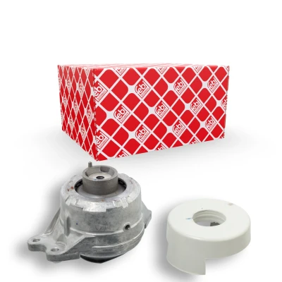 Image of 2532400200, 2532400300, 2532400900, A2532400200, A2532400300 Engine Mount FEBI BILSTEIN 104859 Right Hydro with splash protection cover