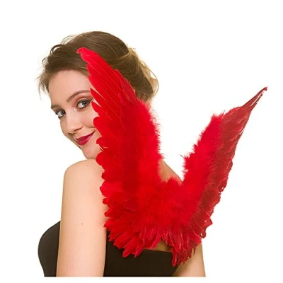 Image of Wicked Costumes Adult Unisex Red Small Feather Wings Fancy Dress Accessory