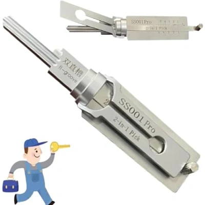 Image of Key Decoder Lock Pick，Stainless Steel Decoder，Master Decoder，sc1 Stainless Decoder，Key Pick，Utility Keys Steel，2 in 1 Pick and De Coder Tool