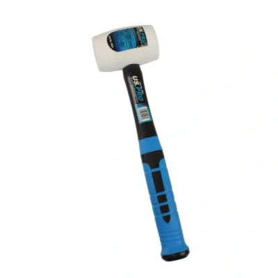 Image of US PRO Tools 16OZ White Non Marking Rubber Mallet with Fibreglass Handle 4521