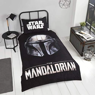 Image of Coco Moon Baby Yoda Star Wars Mandalorian Kids Single Or Double Bed Duvet Bedding Set Genuine Bedroom Merchandise (Single)