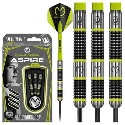 Image of WINMAU Michael van Gerwen MvG Aspire Tungsten Steeltip Darts Set 21g with Prism Flights and Nylon Shafts (Stems)