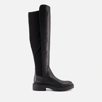 Image of Dune London Womens Ladies TELLA Chunky Leather Knee High Boots Black (archived) Size UK 3