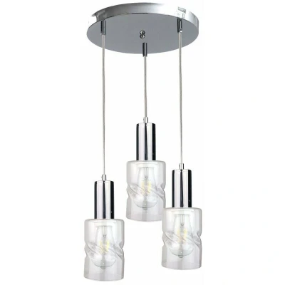 Image of Cross Cluster Pendant Ceiling Light Silver, 30cm, 3x E27