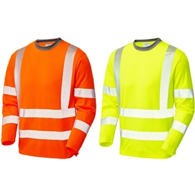 Image of Leo Workwear Capstone ISO 20471 CL 3 Coolviz Plus Sleeved T Shirt Hi vis YellowMedium
