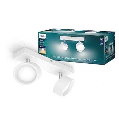 Image of PHILIPS LED Bracia Spot 2x5.5W Warm White 2700k [5.5W White] for Indoor Home Lighting, Living Room, Study, Office