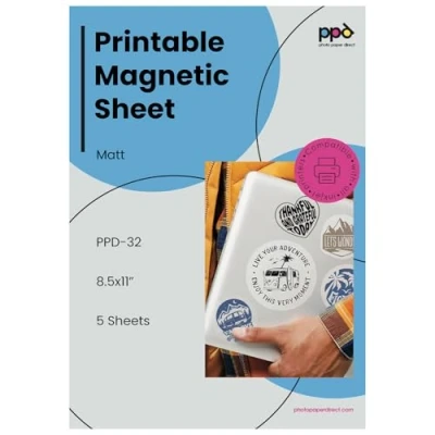 Image of PPD 5 Sheets A4 Inkjet Magnetic Matt Photo Paper Easy to use for Home and Office 32